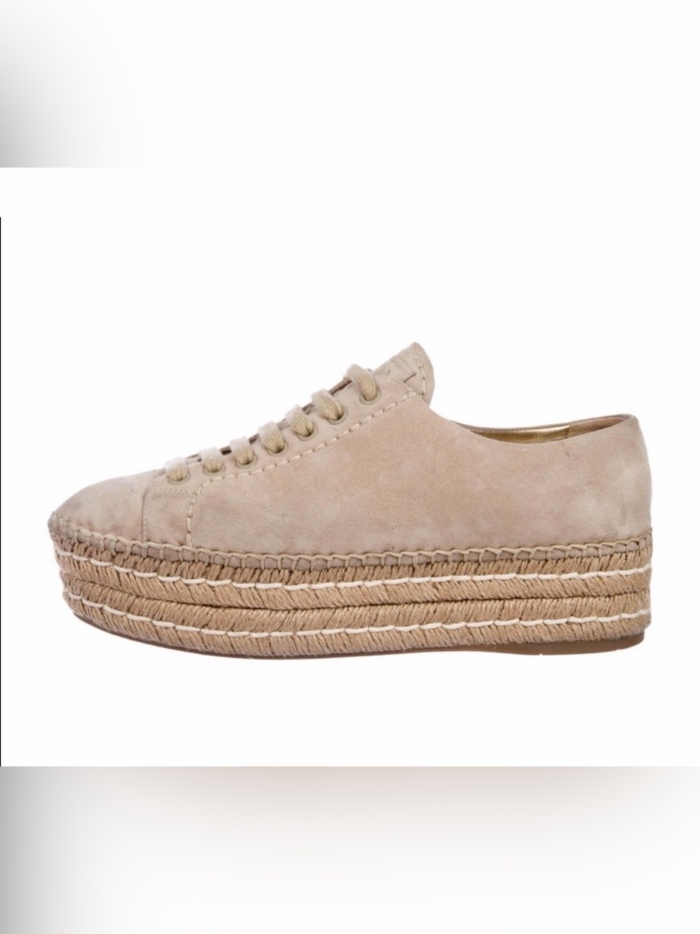 Prada Suede Platform Espadrille Sneakers